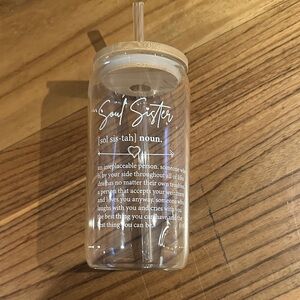 NWOT Soul Sister Clear Tumbler with Straw